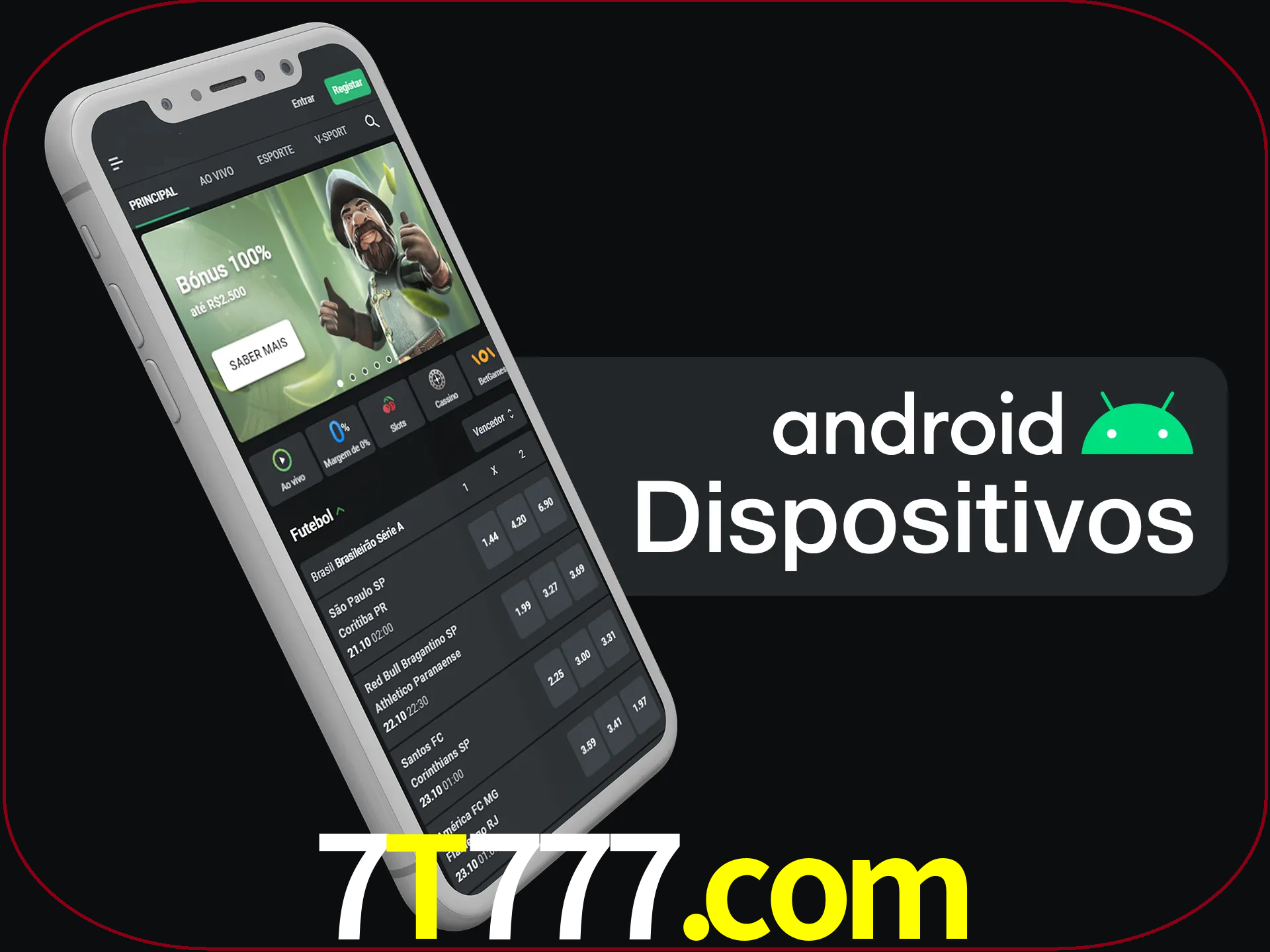 O aplicativo suporta a maioria de todos os dispositivos Android.