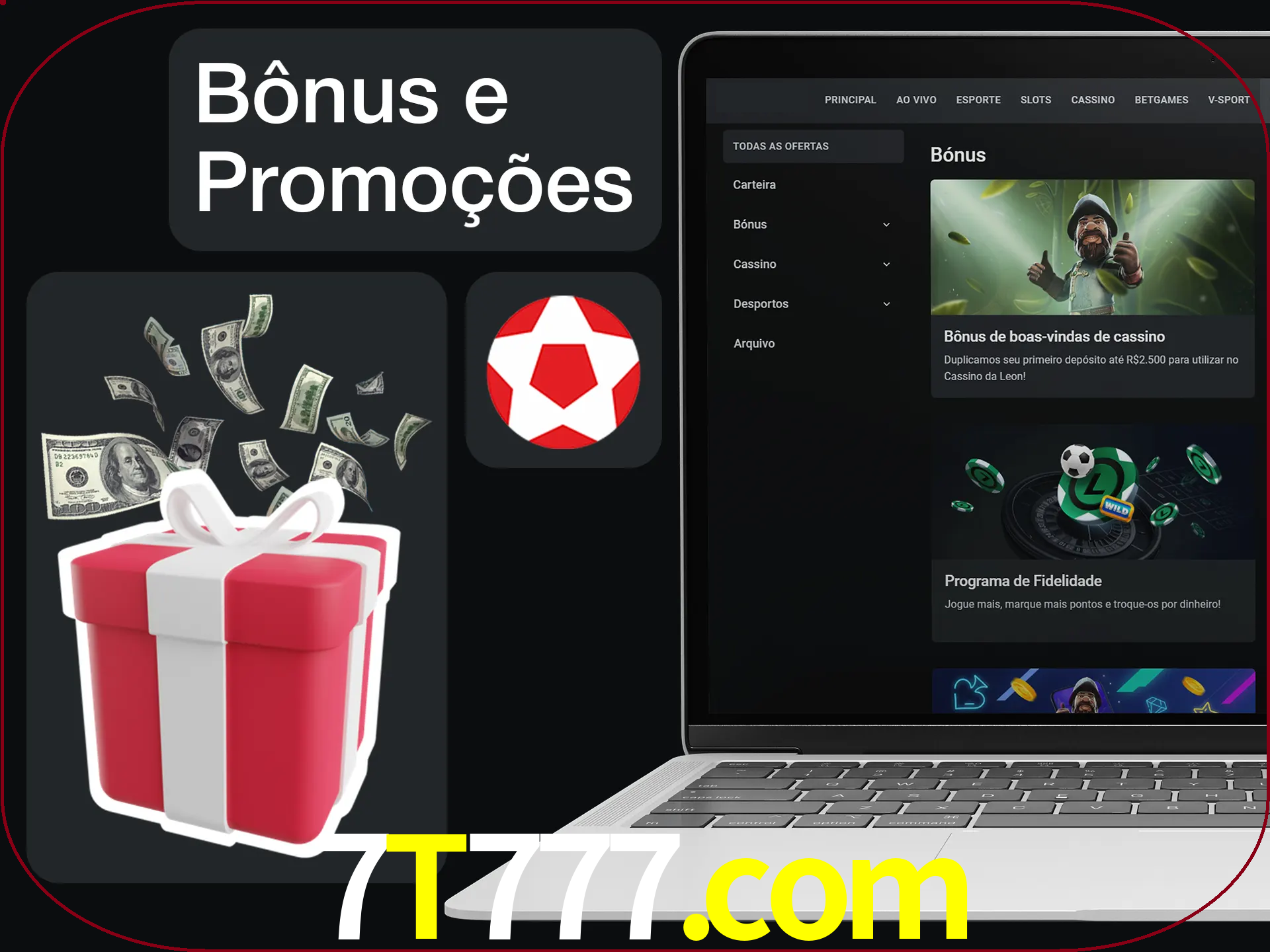 Verifique se há novos bônus e promoções.