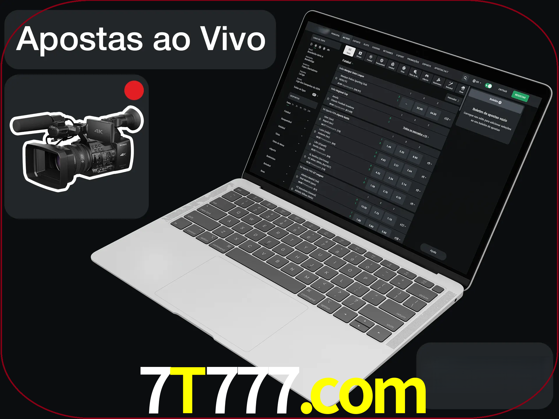 Aposte em formato ao vivo em nosso site.